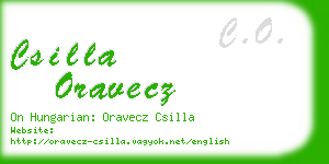 csilla oravecz business card